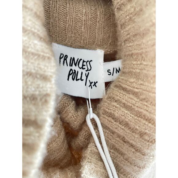 Princess Polly Zahara Tan Sweater Mini Dress Beige Small Medium - Picture 4 of 8